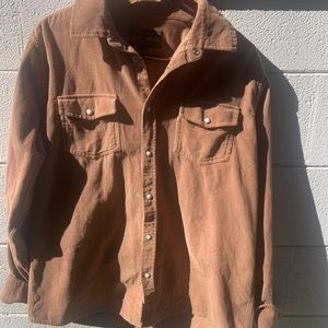 Slate + Stone Men’s Medium 100% Cotton Brown Corduroy Button Down